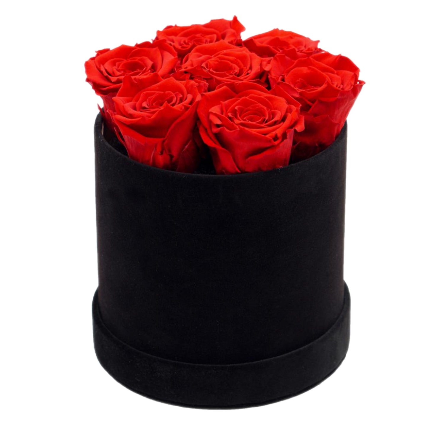 Aranjament floral, trandafiri rosii, cutie cadou satin