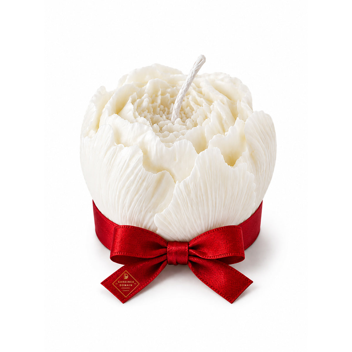 Set 10 marturii pentru botez bujor rosu Gardinea Domain®, in cutie personalizata cadou, ceara de soia 100% naturala, vegana, Rosu