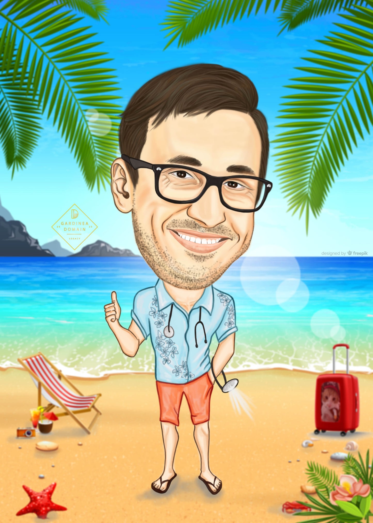 Caricatura tablou canvas, 50x70cm, by Gardinea Domain