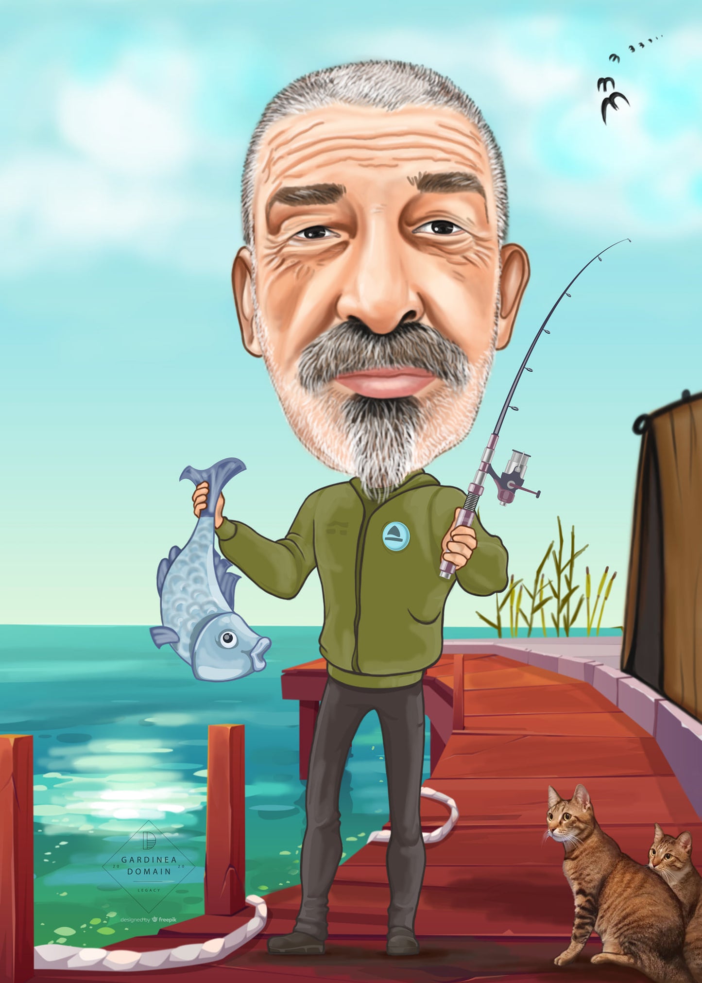 Caricatura tablou canvas, 50x70cm, by Gardinea Domain
