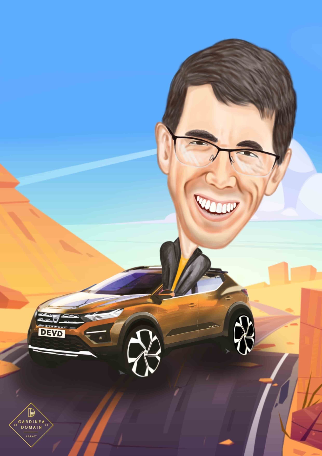 Caricatura tablou canvas, 50x70cm, by Gardinea Domain