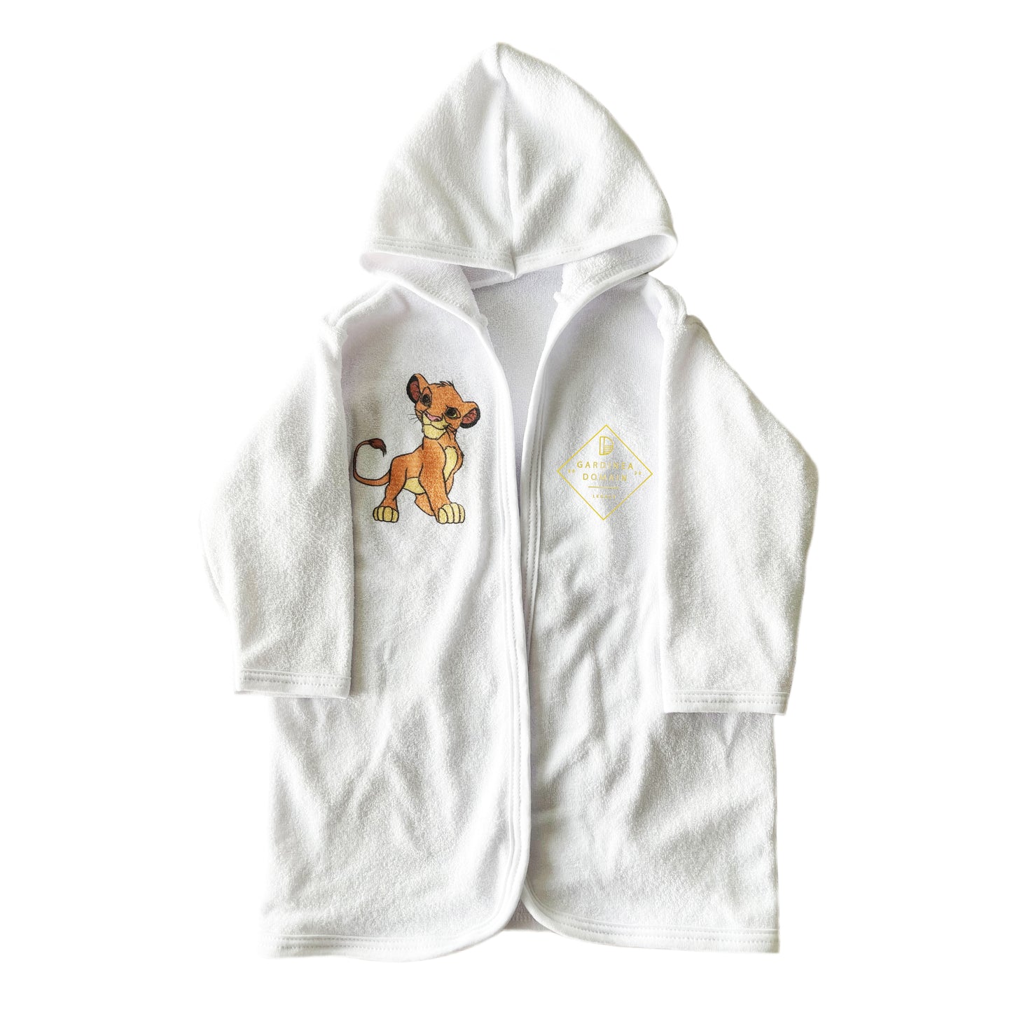 Set prima baita dupa botez Simba Lion King Gardinea Domain®, 3 piese, in cutie, bumbac 100%, "Prima baita cu nasii" verde