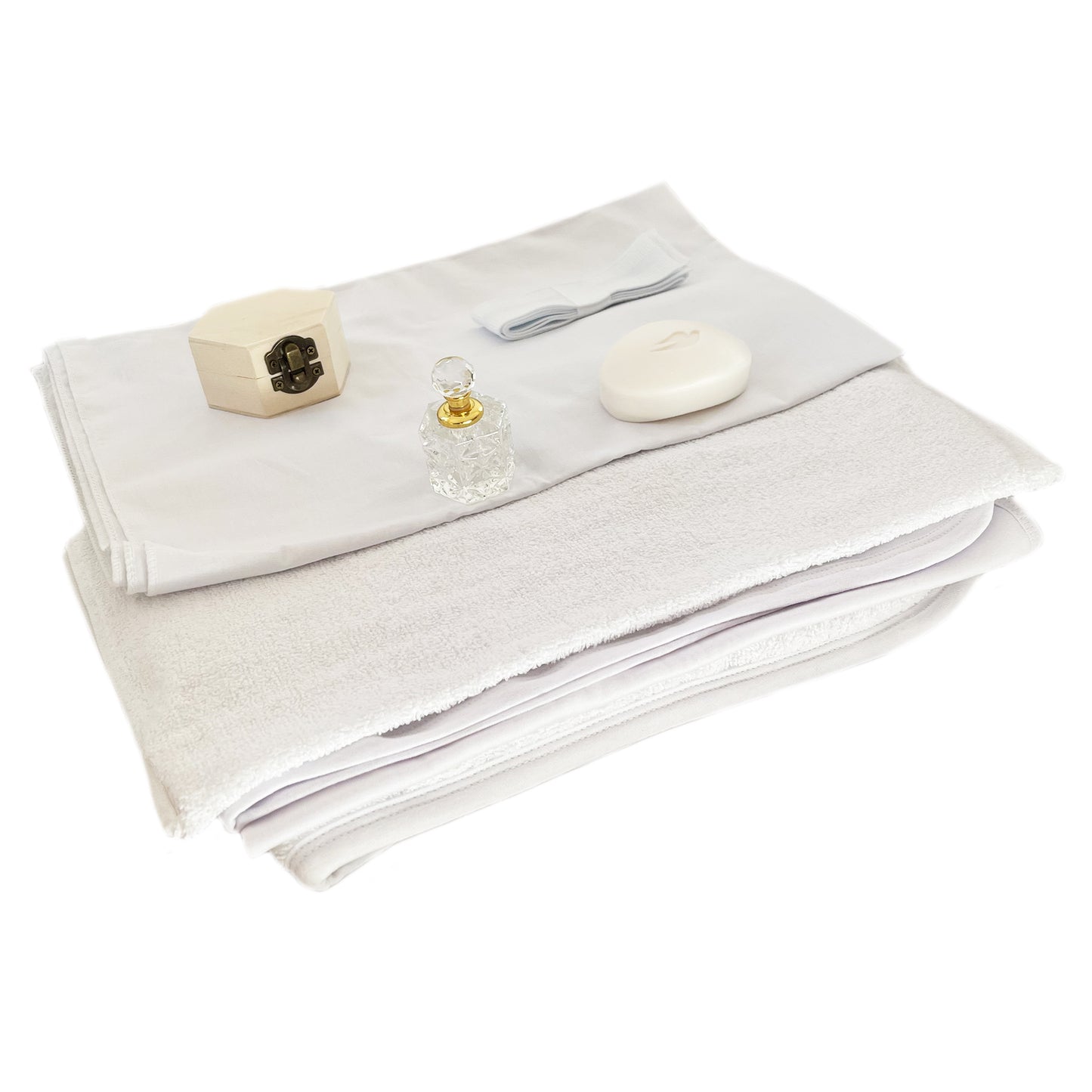 Trusou botez natural alb Gardinea Domain® 8 piese, in cutie, bumbac 100%