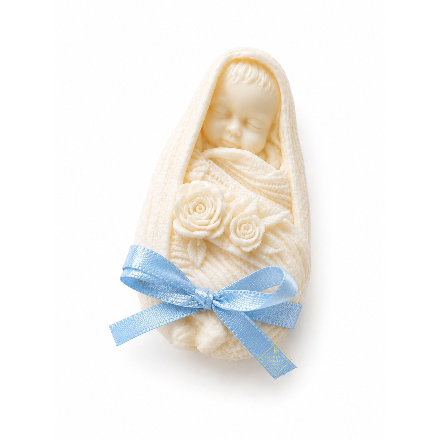 Marturie botez bebelus roz Gardinea Domain®, in cutie personalizata cadou, ceara de soia 100% naturala, vegana, Roz