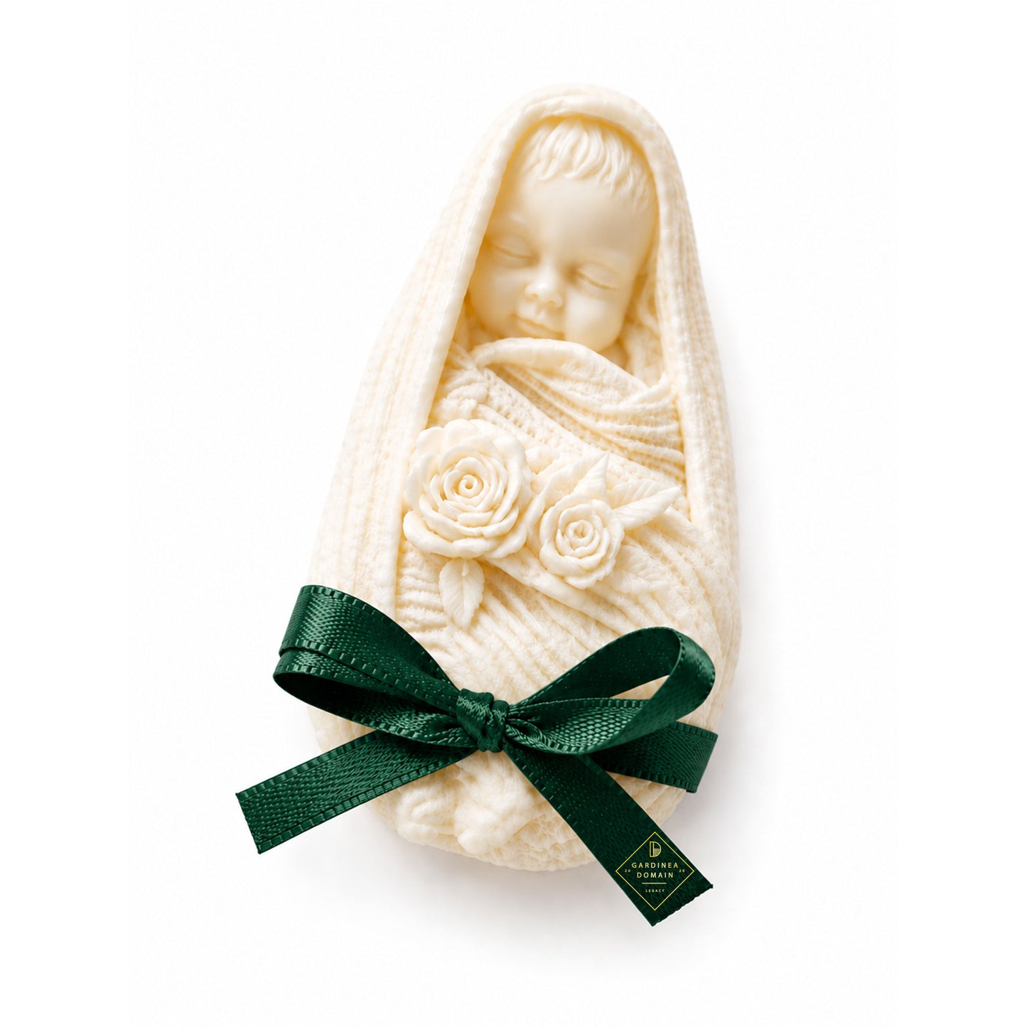 Marturie botez bebelus roz Gardinea Domain®, in cutie personalizata cadou, ceara de soia 100% naturala, vegana, Roz