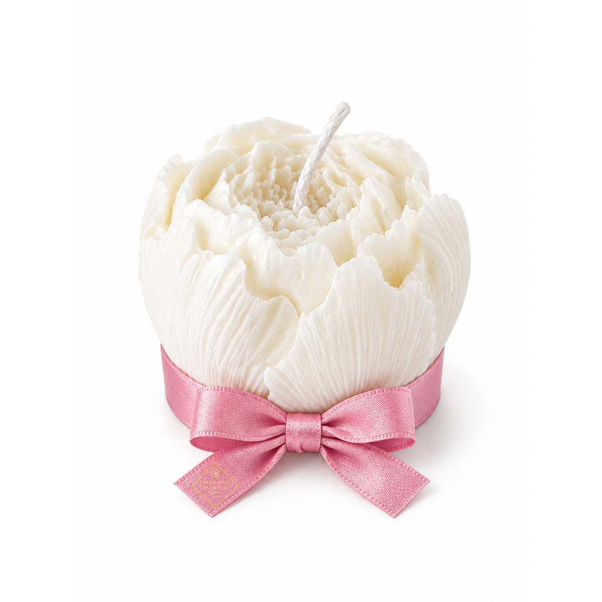 Marturie botez bujor rosu Gardinea Domain®, in cutie personalizata cadou, ceara de soia 100% naturala, vegana, Rosu