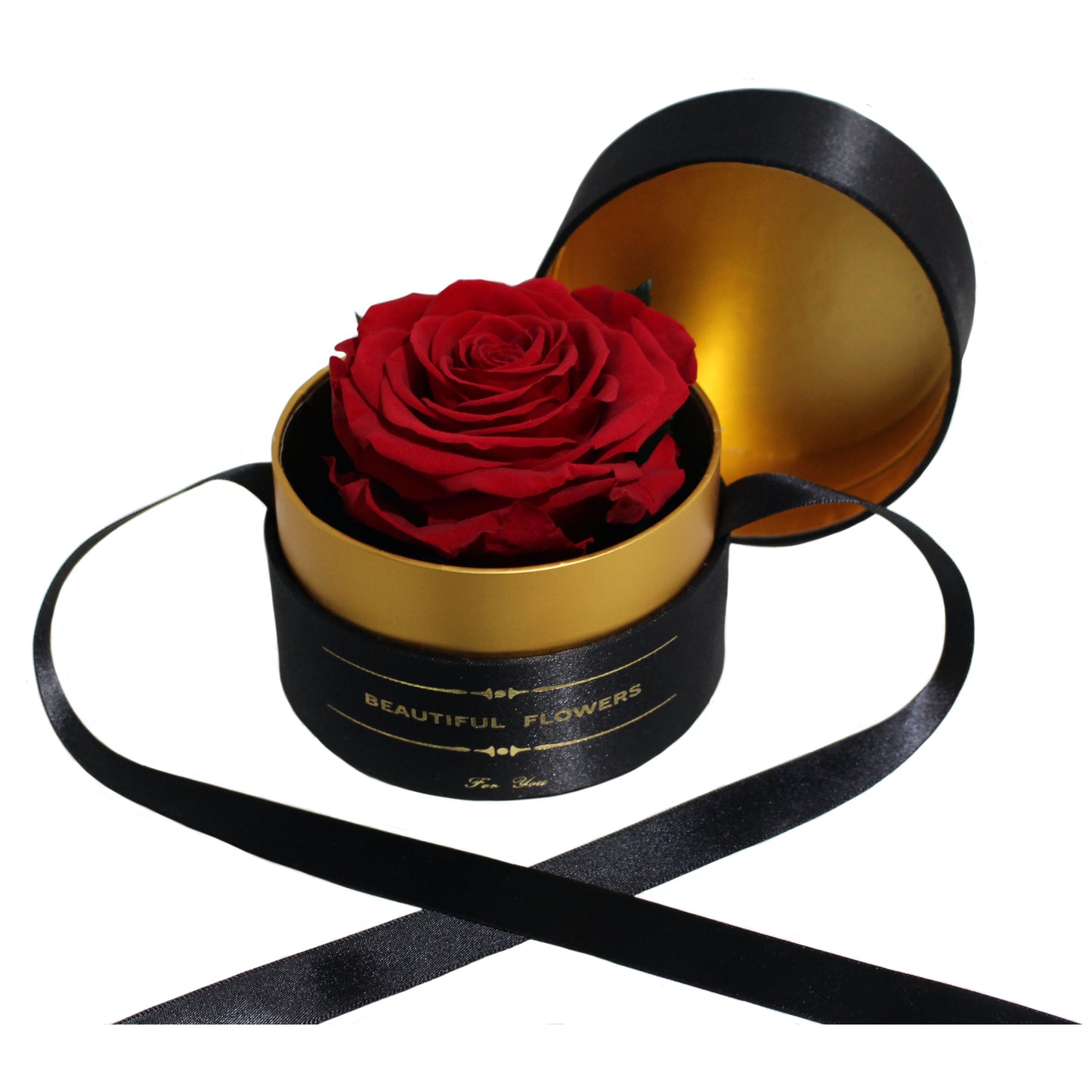 Trandafir criogenat rosu XL Gardinea Domain®, cutie negru, satin