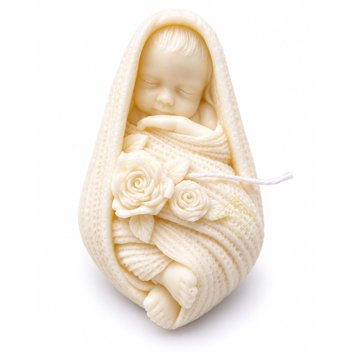 Marturie botez bebelus roz Gardinea Domain®, in cutie personalizata cadou, ceara de soia 100% naturala, vegana, Roz