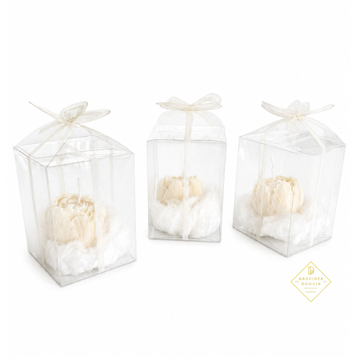 Marturie botez bujor rosu Gardinea Domain®, in cutie personalizata cadou, ceara de soia 100% naturala, vegana, Rosu