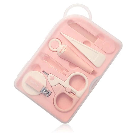Kit de ingrijire, igiena si manichiura nou-nascuti si copii in cutie din silicon roz Best-BB 16.8x10.7x3.6 cm